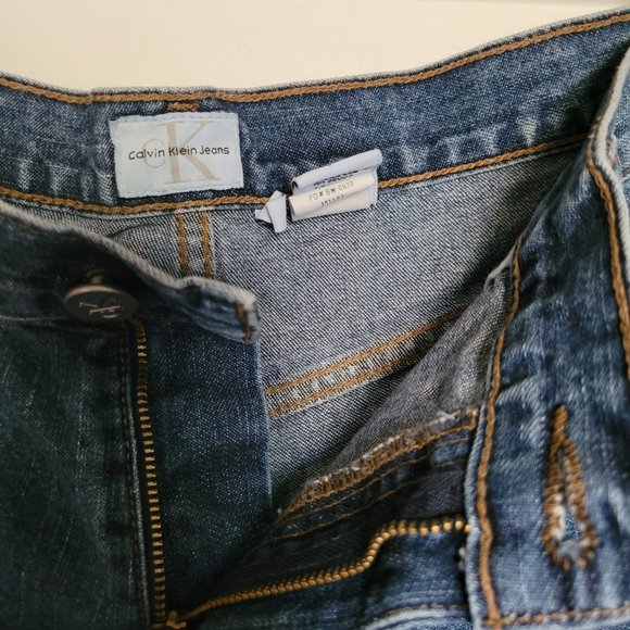 Vintage Calvin Klein High Waisted Blue Jean Denim Shorts Size 14 - Picture 4 of 8